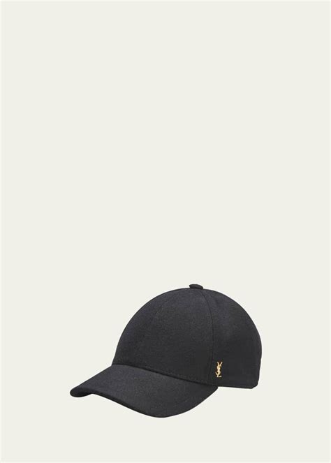 Saint Laurent YSL Wool Felt Baseball Cap 